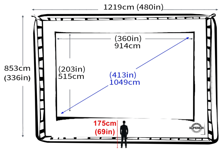 30'x17' (413 Picture) Inflatable Movie Projection Screen