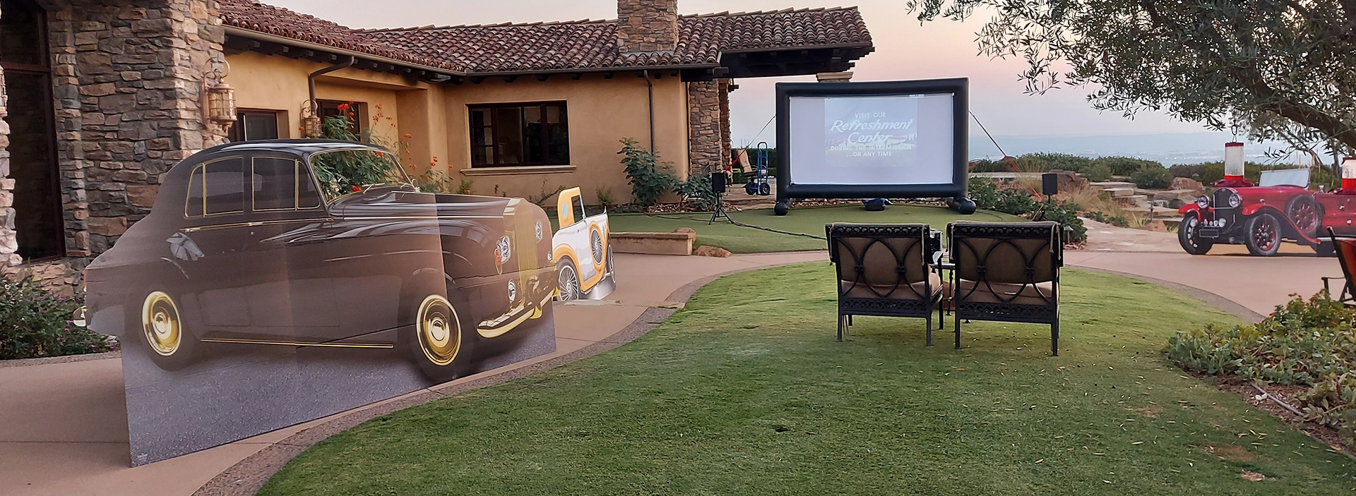 royal theme backyard movie night Home